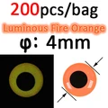 200pcs 4mmFireOrange