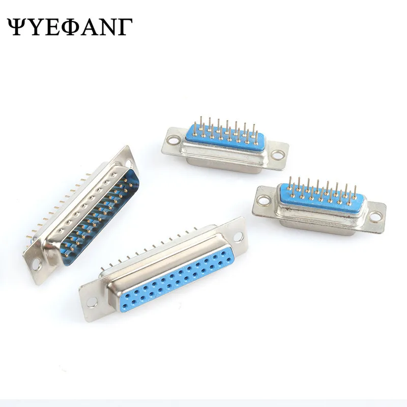 2PCS D-Sub Plug-in Board Socket DP9/15/25/37 Pin Male & Female RS232 Connectors for PCB Soldering