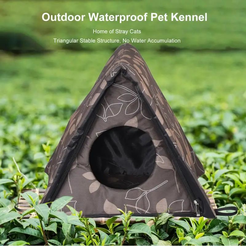 Waterproof Outdoor Pet House | Foldable & Detachable Stray Cat Shelters | Triangular Shape Litter Dog Cat House