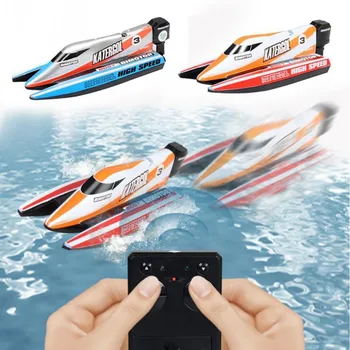 2.4GHz Mini RC Speedboat Model High Speed ​​Racing Drift Stunt Boat Rechargeable Powerful Simulation Boats Birthday Gifts Toys for Children