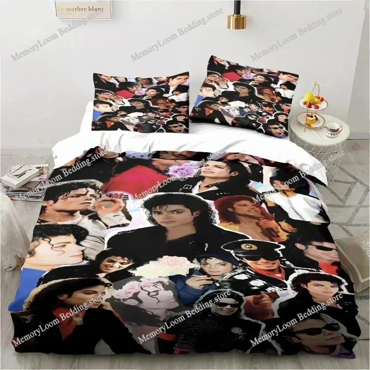 Michael Jackson Bedding Set Duvet Cover Set Lightweight Soft Duvet Cover Decorative Bedding for Teenagers Boys Girl Gift Large