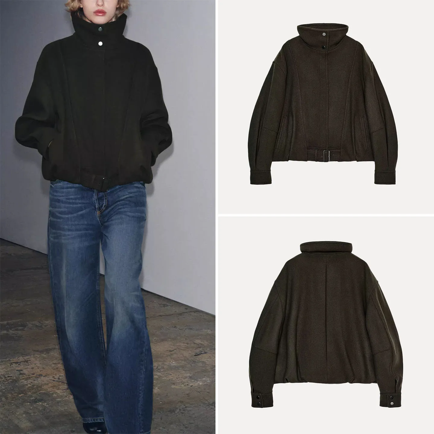 

Casual Sle Pilot Jaet Outerwear for Women Autumn 2025 Faion Ele Leisure ort Coat Z Brand Long Sve Zipper