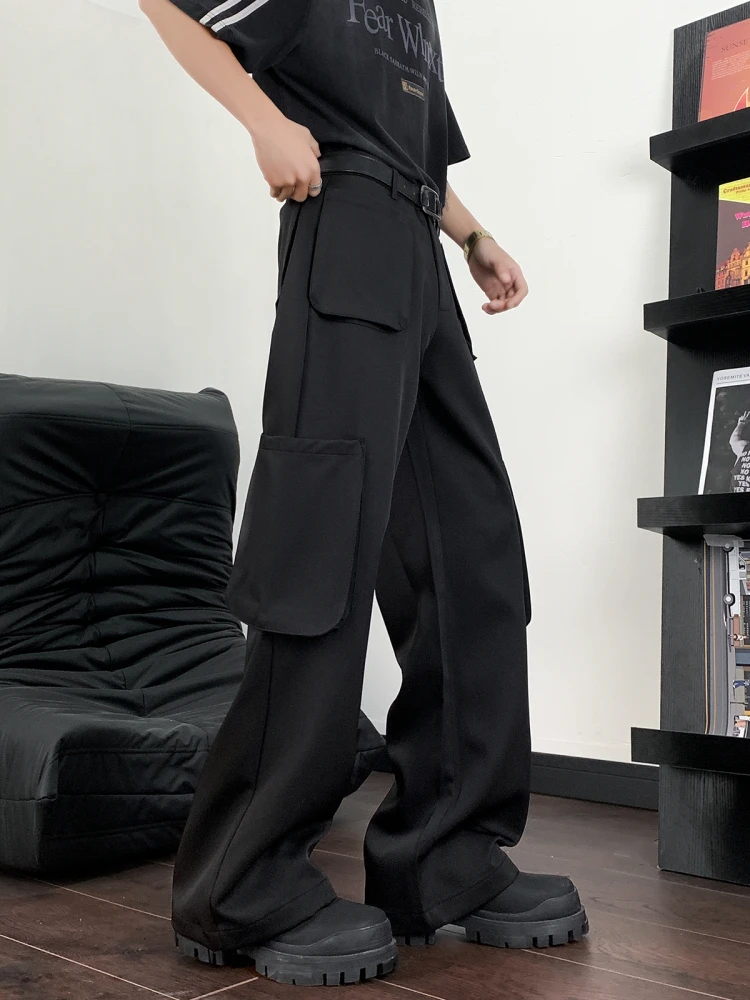 

Summer Thin Straight Leg Men's Casual Pants Drapey Retro High-End Feeling Cool Teenage Faionable Suit Pants Loose Fit Long ...