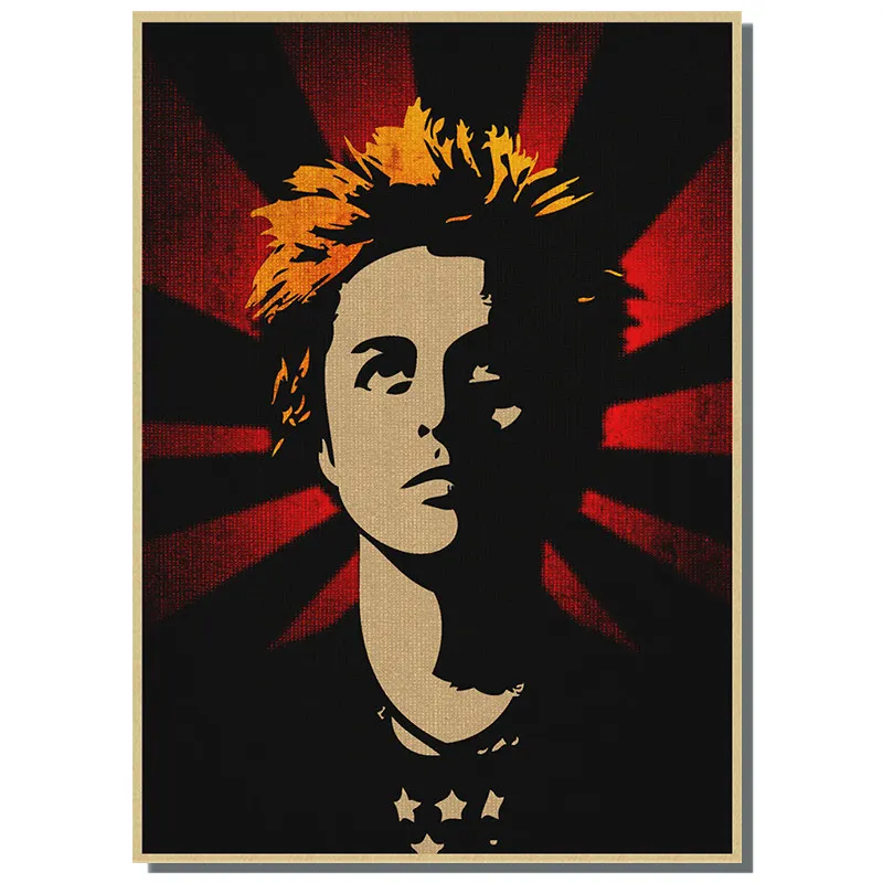 Vintage Retro green day rock band music Guitar Matte Kraft Paper Antique Poster Wall Sticker Home Decora