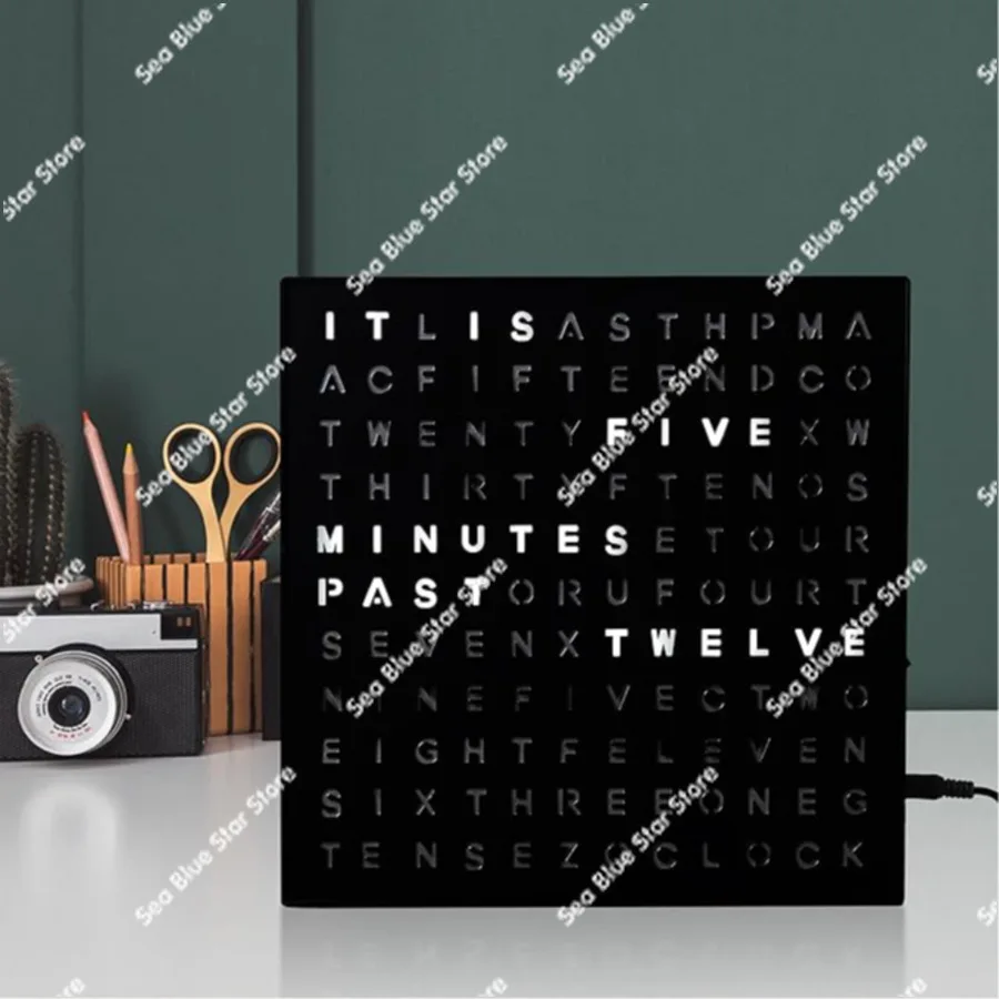 Modern SimplicityCross-border Foreign Trade Fashion Creative English Display Desktop Watch Office Learning LED