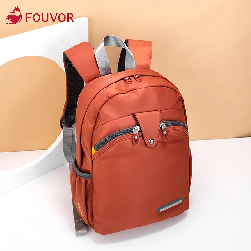 Fouvor 2023 Summer Oxford Computer Backpack for Women Large Outdoor Zipper Travel Bags Canvas Teenager Girls School Bags 2587-23