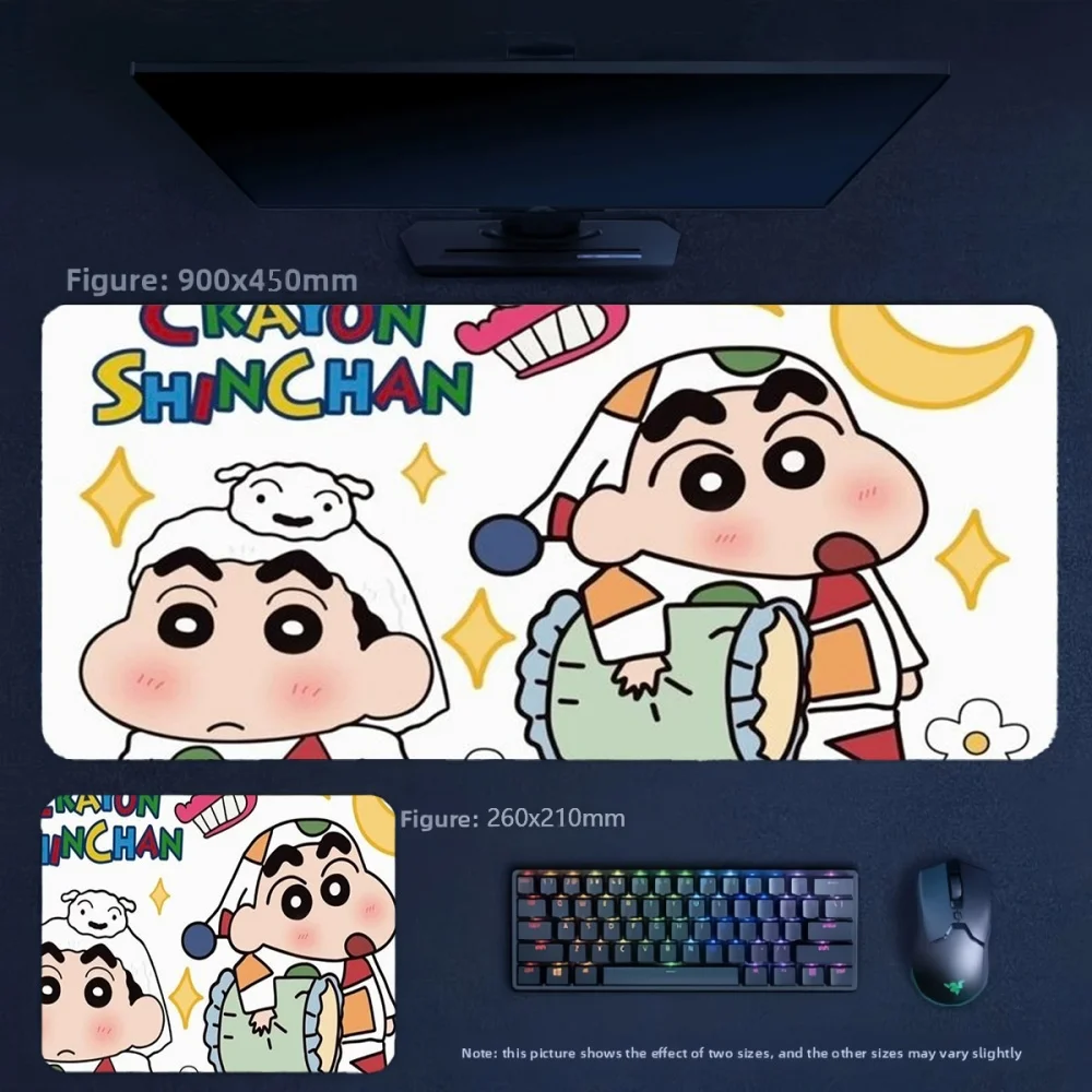 Office Simple Fashion Animation High Value Table Mat New Animation Crayon Shin-chan and His Friends Leather Non-slip Mouse Pad