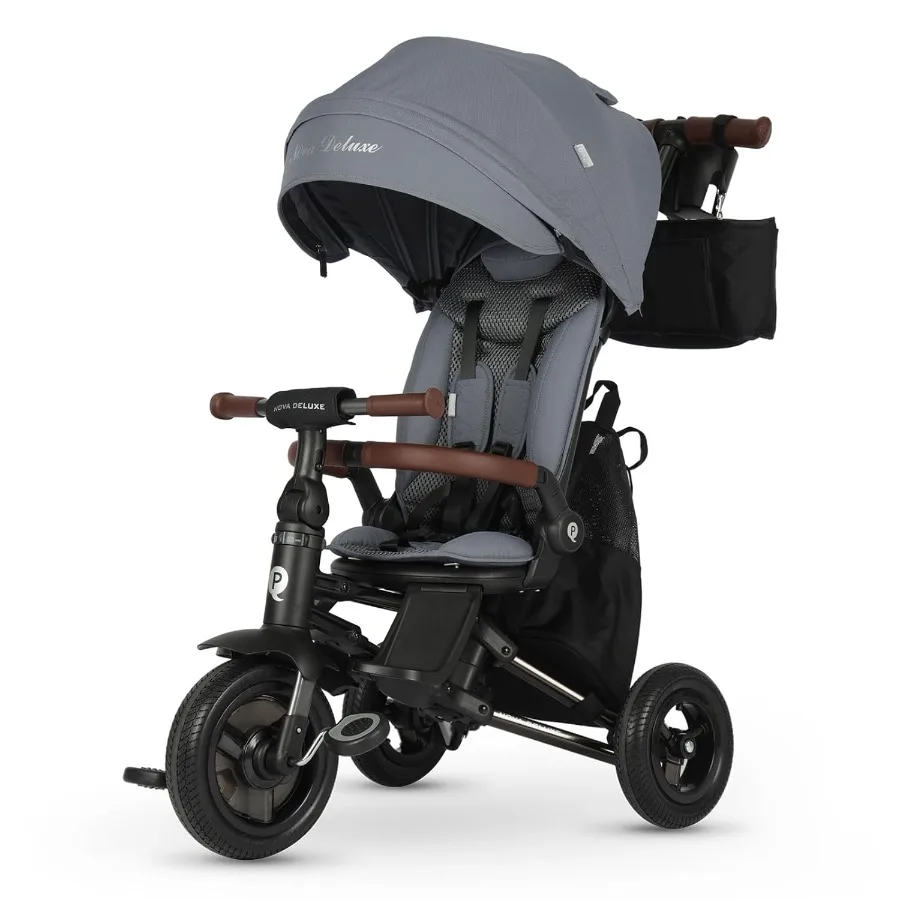 10ヶ月から6歳までのベビーバイク兼ベビーカー、8in1折りたたみ式幼児用バイク兼ベビーカー、取り外し可能なキャノピーとガードレール付き