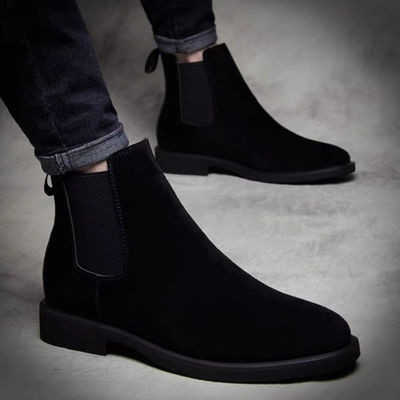 

​2025 New Men's Chelsea Winter Boots Premium Suede Leather High Top Classic British Style Warmth for Outdoor Activities​