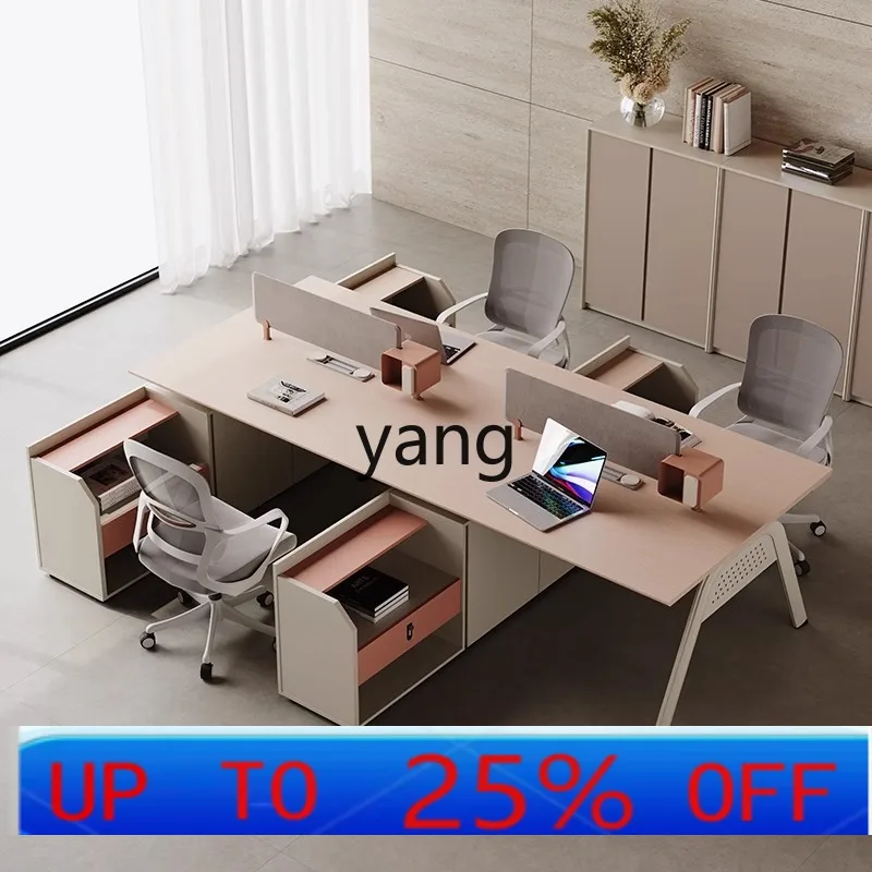 LH  Furniture Simple Modern Double Financial Desk Workstation Computer Desk
