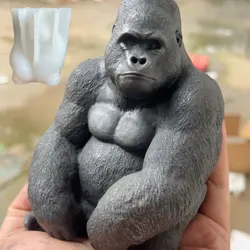 3D Orangutan Silicone Mold Animal Desktop Decoration Gypsum DIY Cement Tea Pet Home Decoration Candle Clay Mould