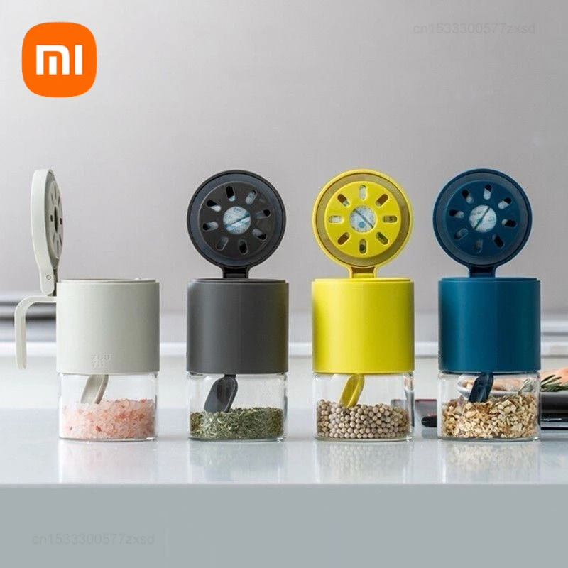 Новая банка для специй Xiaomi Zuutii, влагостойкая коробка для приправ, бытовые банки для приправ, кухонные контейнеры для хранения гаджетов с ложками Новая банка для специй Xiaomi Zuutii, влагостойкая коробка для приправ, бытовые банки для приправ, кухонные контейнеры для хранения гаджетов с ложками