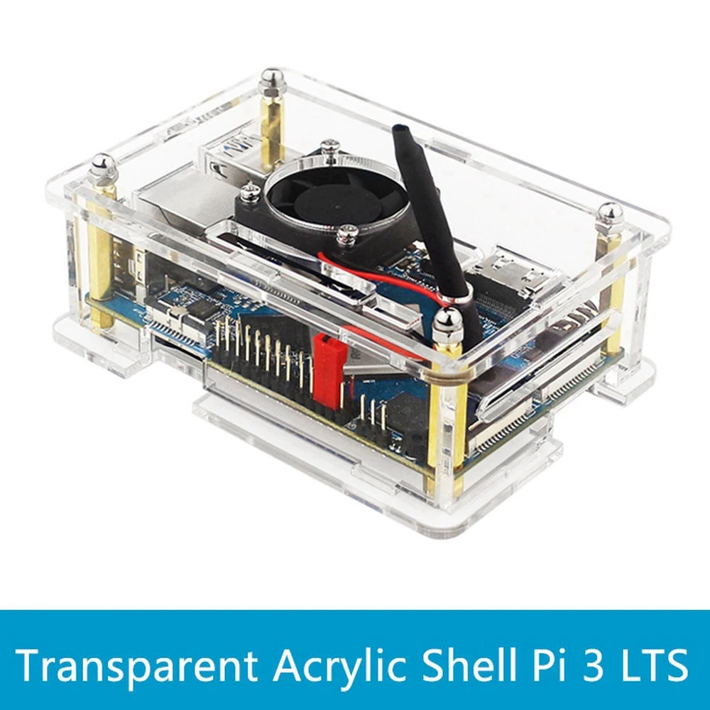 For Orange Pi 3 LTS Case Transparent Acrylic Shell Box Protect Enclosure for Orange Pi 3 LTS Without Fan