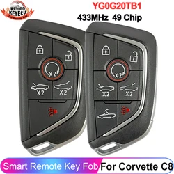 KEYECU dla Chevrolet Corvette C8 2020 2021 2022 YG0G20TB1 zdalny inteligentny P/N: 13538852 13545155 13538851 13538850 klucz 433MHz ASK