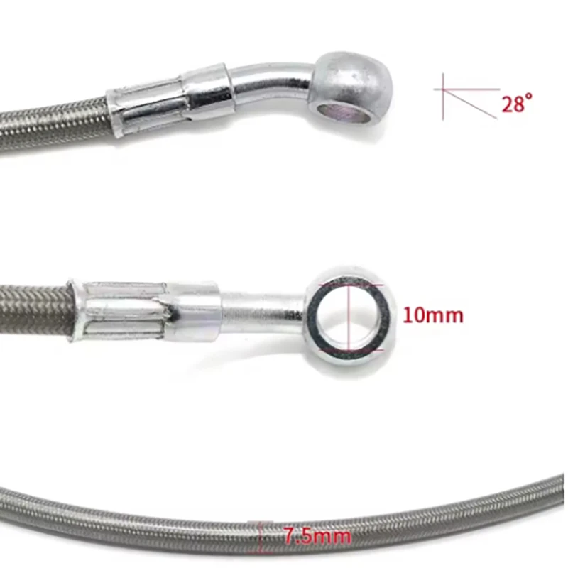 Motorcycle Dirt Bike Specific Multi-Angle High-Temperature Resistant Braided Brake Hose Fuel Pipe Line 30cm-240cm