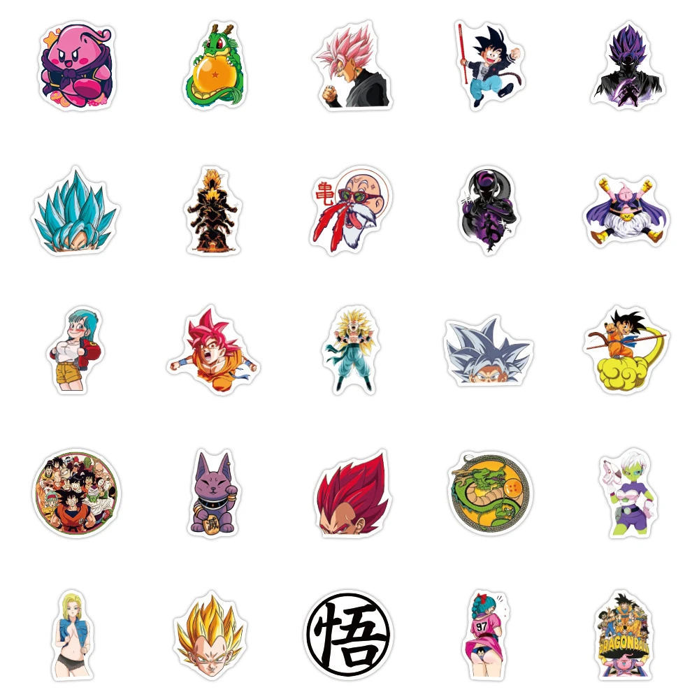 10/30/50/100pcs Dragon Ball Cool Anime Stickers Cartoon Son Guko Decals Toy DIY Luggage Motorcycle Phone Classic Sticker for Kid