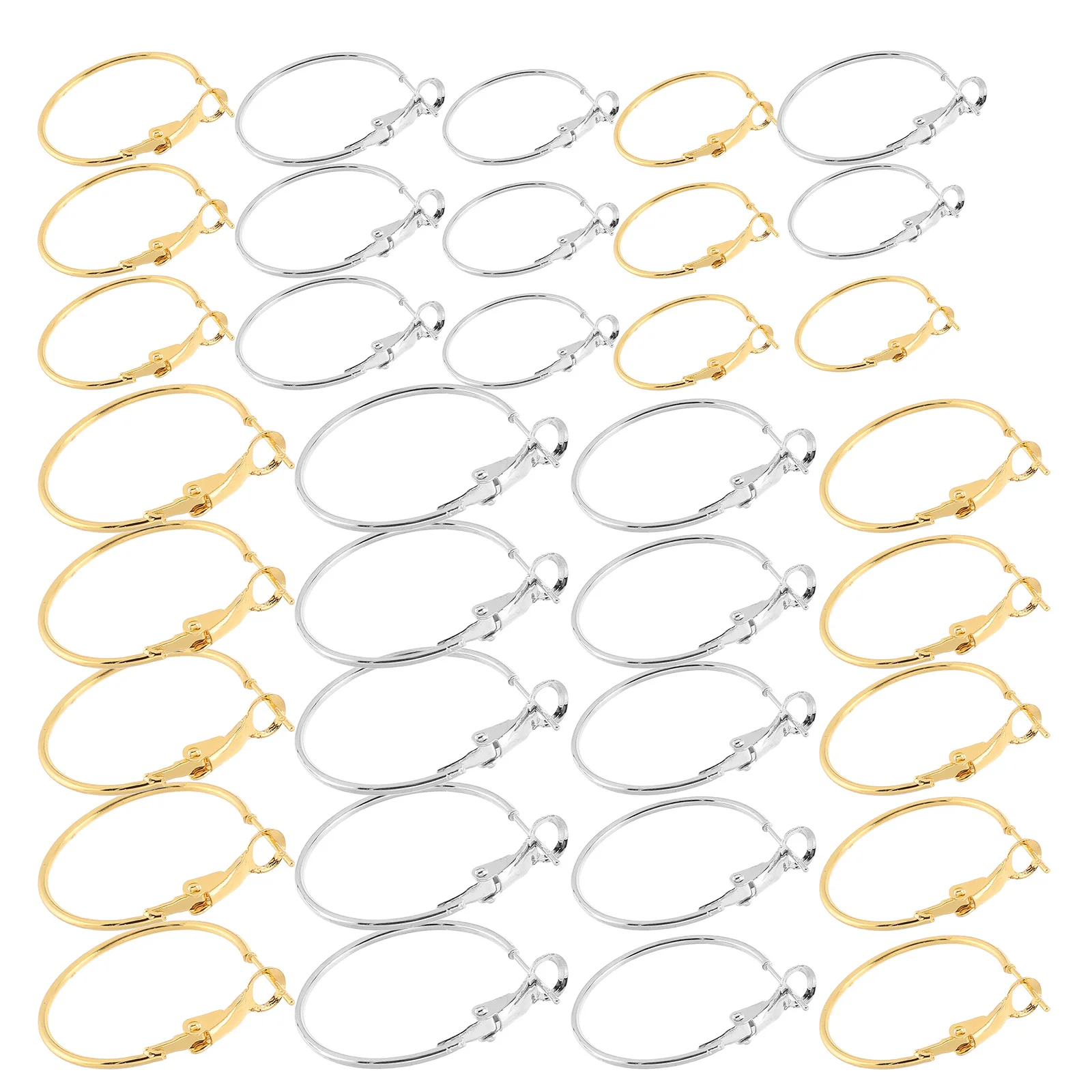 

64Pcs Shrimp Bow Clasp Earring Open Beading Hoops Metal Vintage French Style Circle Dangle Pendant Jewelry Making Accessories