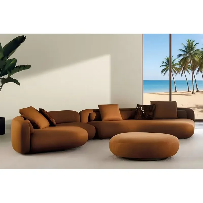 Customization Full House Design 5 Start Hotel Moon Shape Lounge Sofa Furniture Living Room Modern Modular Fabric Sofa