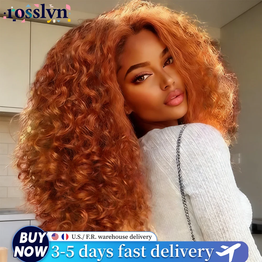

Ginger Orange 350# 13x4 13x6 Transparent HD Lace Front Wig For Women 220% Density Deep Wave Remy Human Hair Brazilian Curly Wig