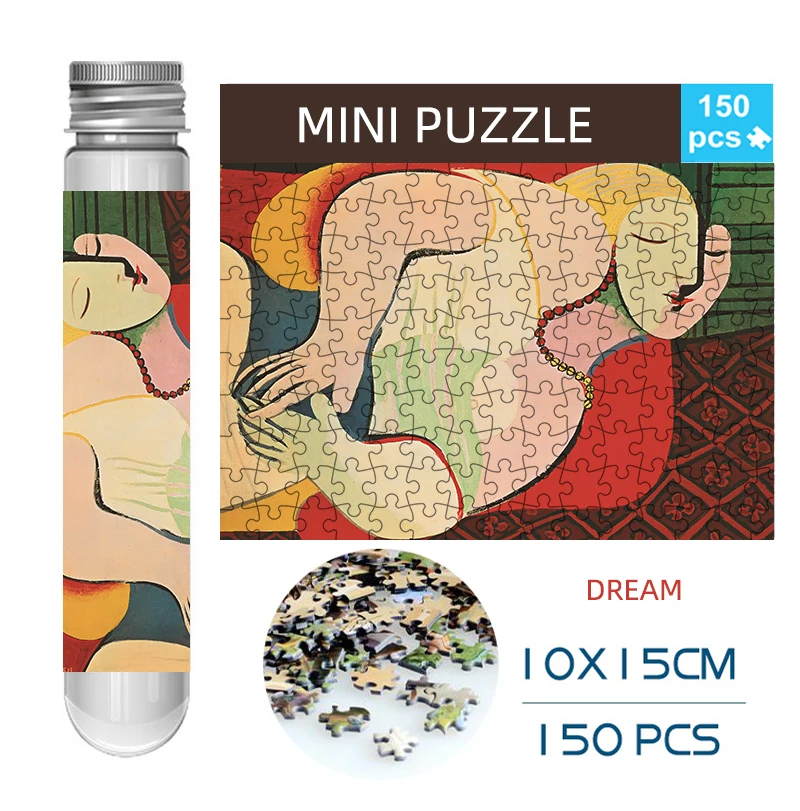 150PCS Mini Reagenzglas Puzzles Berühmte Malerei Dekompression Spielzeug Puzzle Fridget Puzzle Spiel Familie Dekoration Urlaub Geschenk – Detail 8
