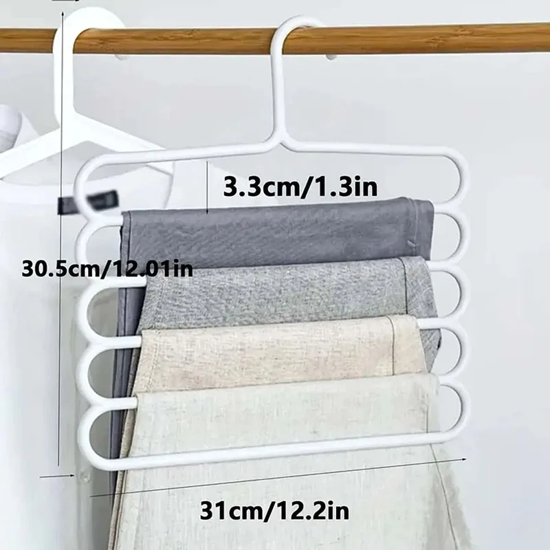 Non Slip Pants Hangers Home Dormitory Save Space Pants Jeans Hanger Multi Layers Storage Magic Pants Rack Scarf Hanging Rack - Image 6