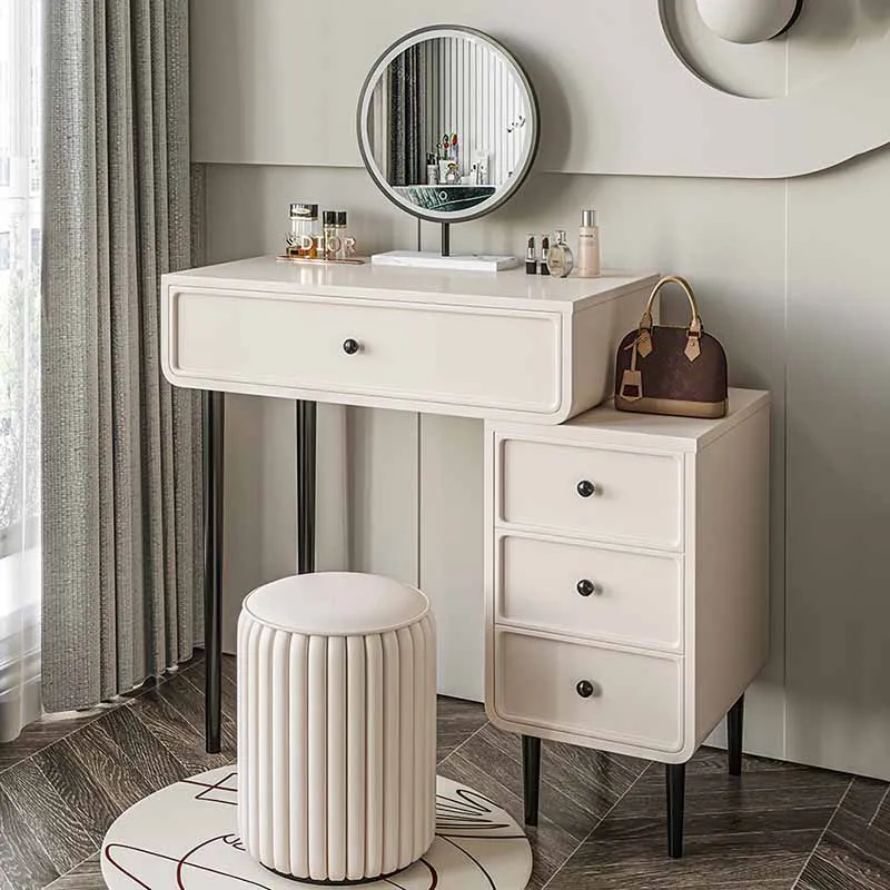 

Led Light Makeup Dressing Table Mirror Organizer Simple Modern Dressing Table Comfortable Classic Schminktisch Decoration