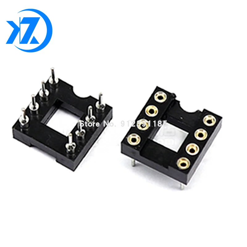 20pcs DIP-8 Round Hole 8 Pins 2.54MM DIP DIP8 IC Sockets Adaptor Solder Type 8 PIN IC Connector