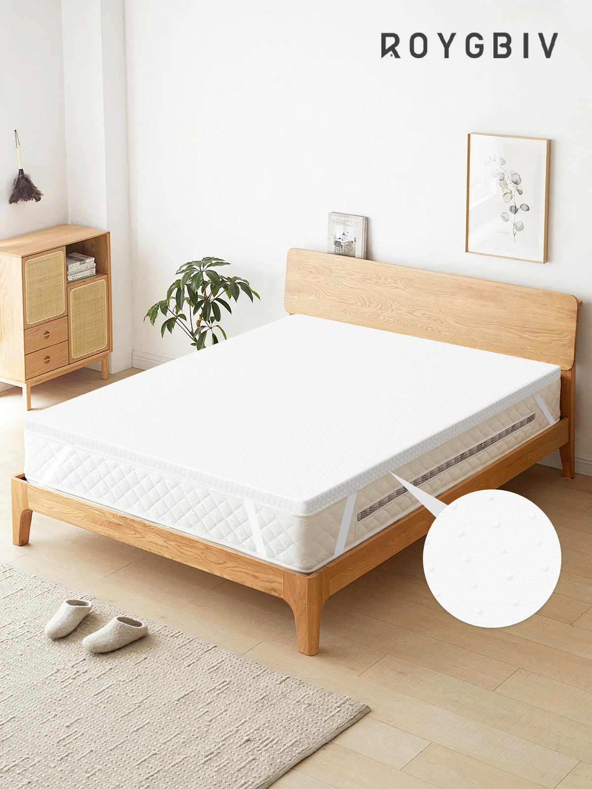 ROYGBIV matrastopper met H2/H3 hardheidsgel-topper voor comfort en drukontlasting, bedtopper 7 cm hoogte, veelzijdig - afbeelding 2