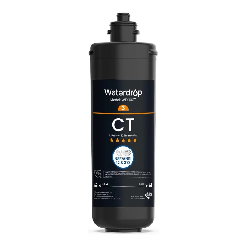 Waterdrop WD-10CT Under Sink Water Filter, Replacement for Waterdrop TSA & TSB 3-stage Under Sink Water Filter System