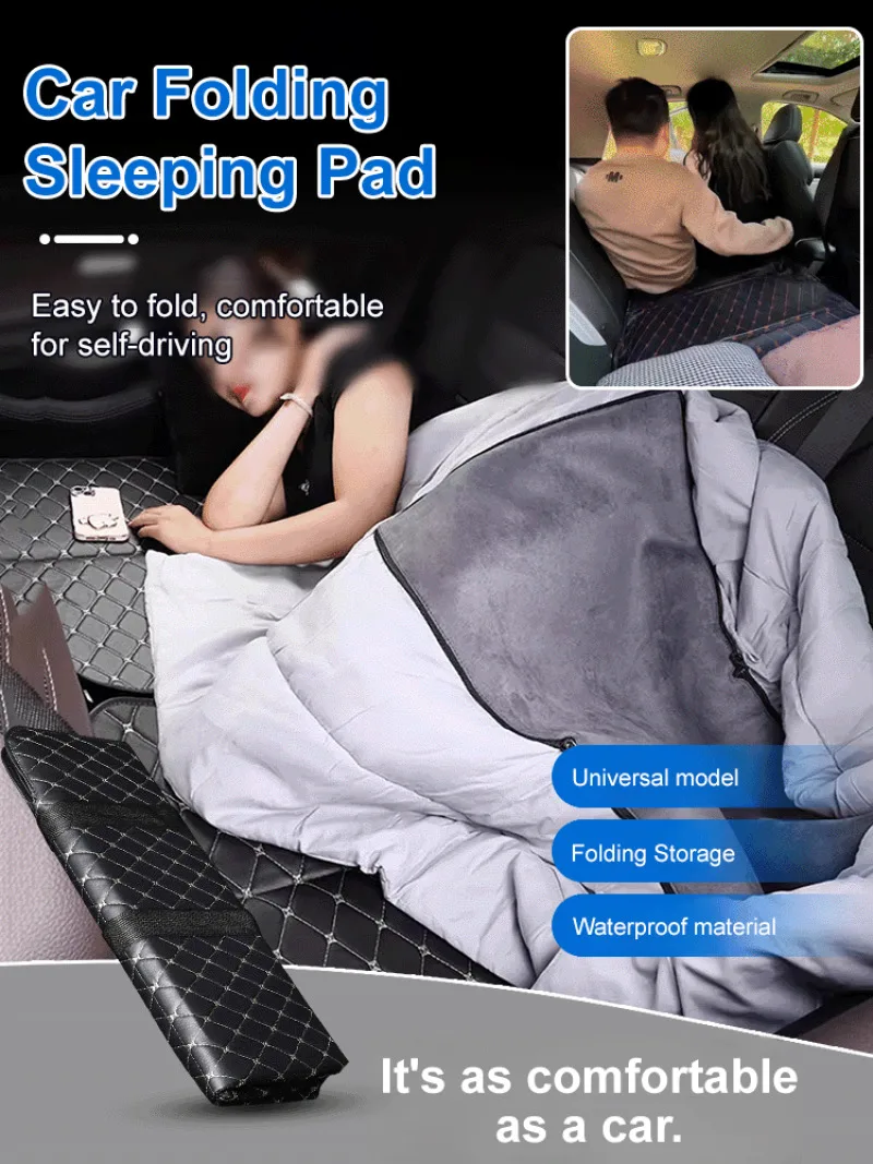 Car folding bed non-inflatable rear sleeping mat car sleeping special double-thick mattress car travel camping folding beds