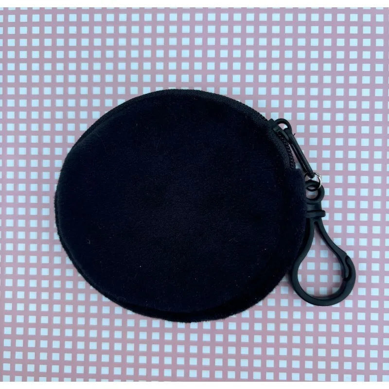 Fashion Solid Color Coin Purse Round Shape ID Card Bag Kawaii Style Minimalist Style Keychain Wallet Daily