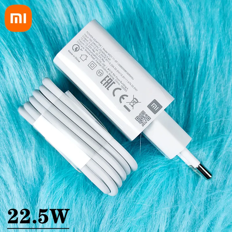 Xiaomi EU charger 22.5W Fast charge power adapter For Redmi 8 9 10 redmi note 7 8 9 9s xiaomi 6 8 9 9s poco M3