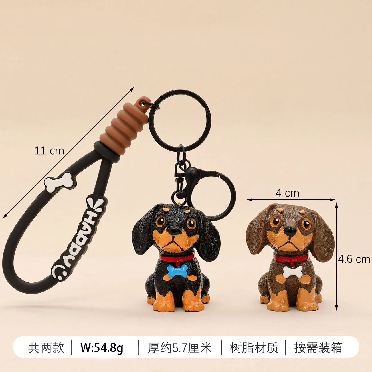 New Design Resin Dachshund Keychains For Women Y2k Bag Pendant Couple Car Key Chains Jewelry Gift Decoration Accessories