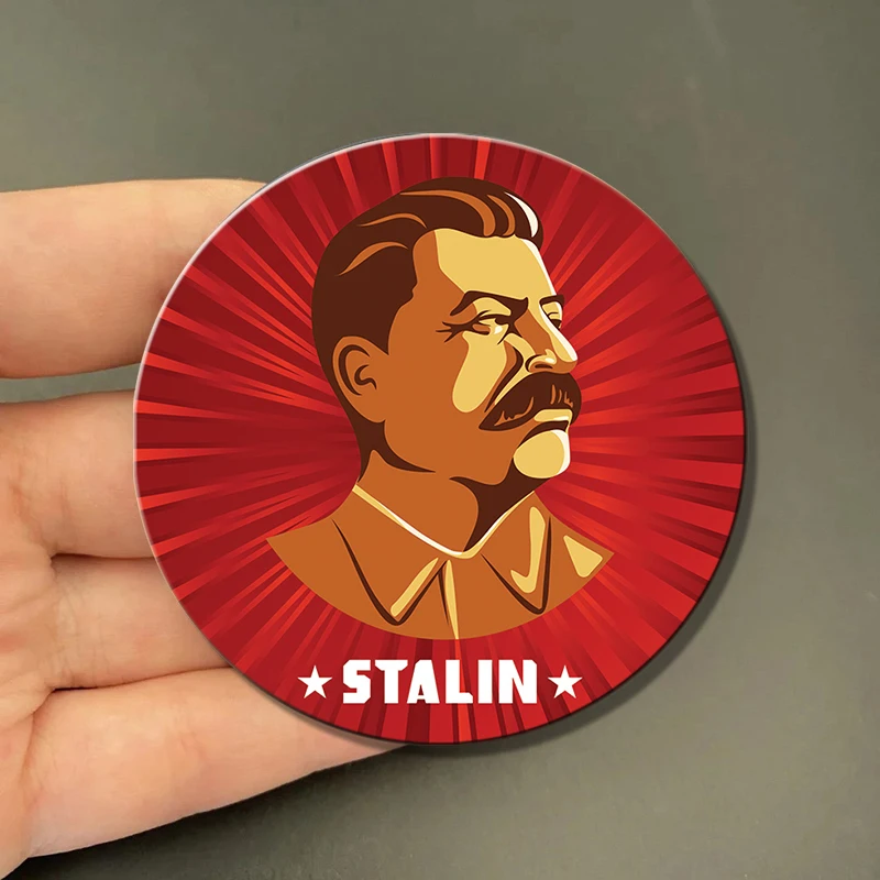 58mm Stalin Brooches Pins Soviet CommunismRound Badges USSR Russia Badge Gift Backpack Decor Badge  Shoes Jewelry Accessories