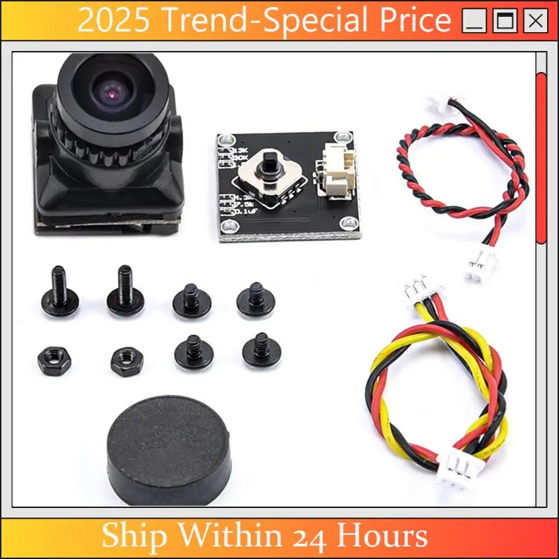 

FPV Camera HD 1500TVL 2.1MM Wide Angle With OSD Adjustment Board For FPV RC Racing Drone Replacement ,Black