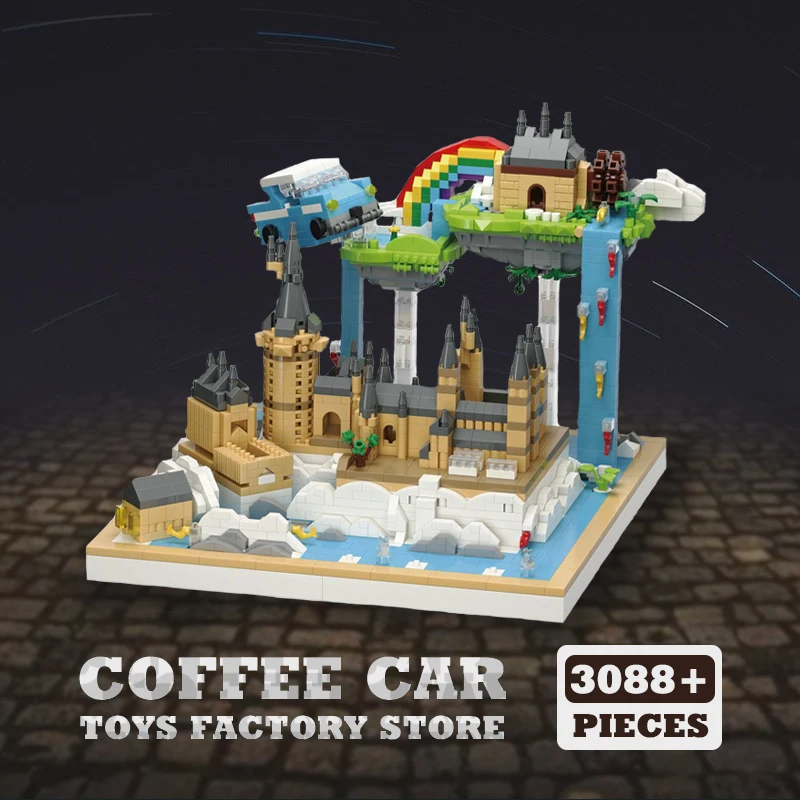 Creative Medieval Castle Diamond MOC Blocks Magic Theme School Building Mini Bricks Set Plastic Model Children Toys Adult Gifts