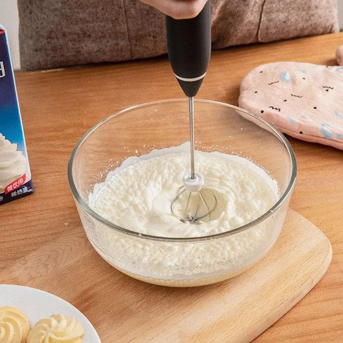 Batidora eléctrica de 3 velocidades y 2 cabezales para alimentos, batidora de mano desmontable para cocina, batidor de huevos, vegetales, soporte para alimentos de bebé