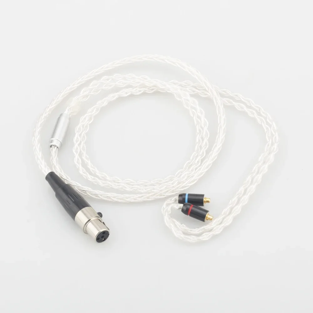 Audiocrast HC027 8Cores Silver Plated Upgraded cable with 4Pin mini xlr female plug to MMCX Female plug HIFI