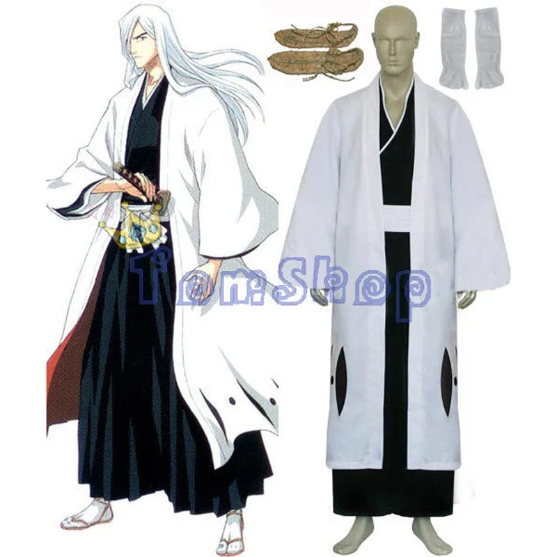 

Bleach 13th Division Captain Ukitake Jyushirou Cosplay Kimono Uniform Suit Men's Costumes with Sandals Custom-made free shipping