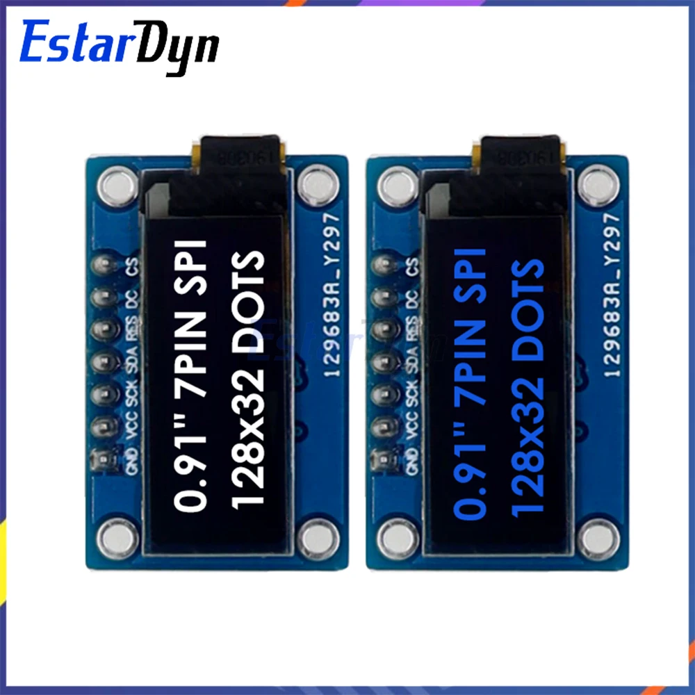 

0,91-дюймовый 128x32 SSD1306 SPI модуль OLED-дисплея белый синий-для платы Arduino, проект «сделай сам»