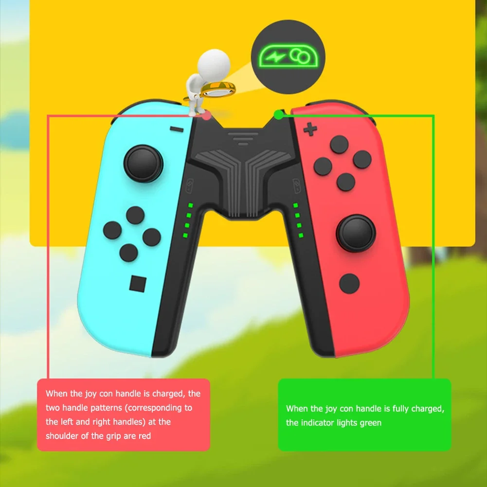 Charger Grip for Nintendo Switch/Oled Joypad Controller Gamepad Type-C Charging Stand with LED Indicator for Switch Accessories image 4