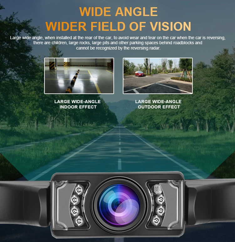 Podofo Car License Plate Rear Camera Reverse Backup Parking System Night Vision Waterproof IP69 AHD Cam for Truck Bus