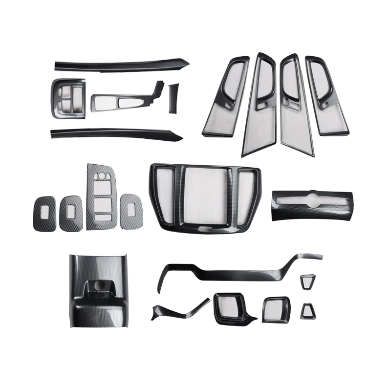 Carbon Fiber Gear Panel Window Lifter Switch Kit for Volvo XC60 2018-2022 Dashboard Cover Car Interior Accessories Refit Modify