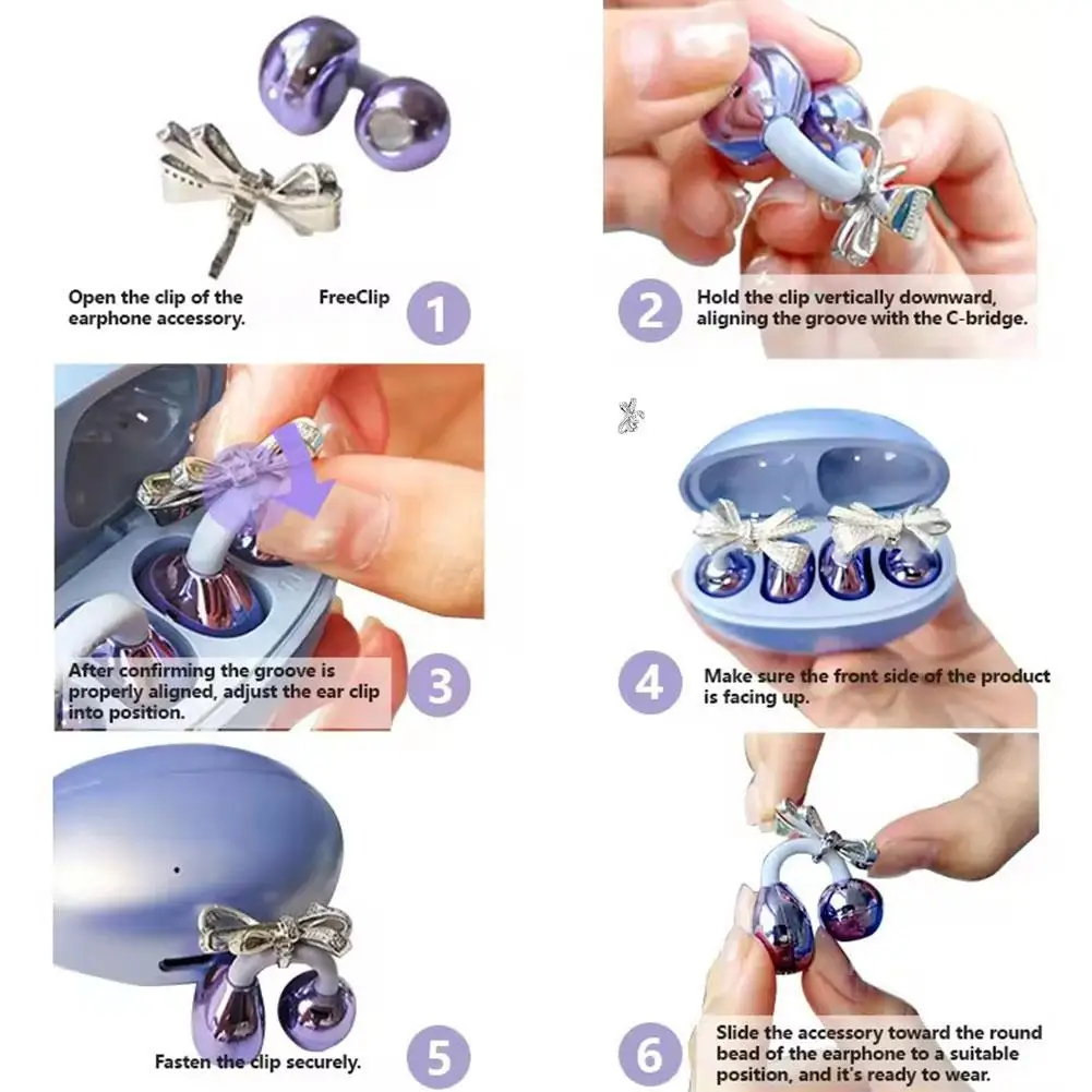 蝶結びイヤリング Bluetooth ヘッドセット クラウドコンフォート トゥルーワイヤレスイヤホン Hi-Fi 音質 超軽量イヤークリップ