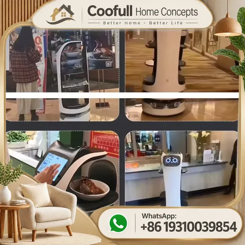 Food Delivery Robot Battery For Restaurant Server Automatic Serving Machine Smart Catering Service Bot