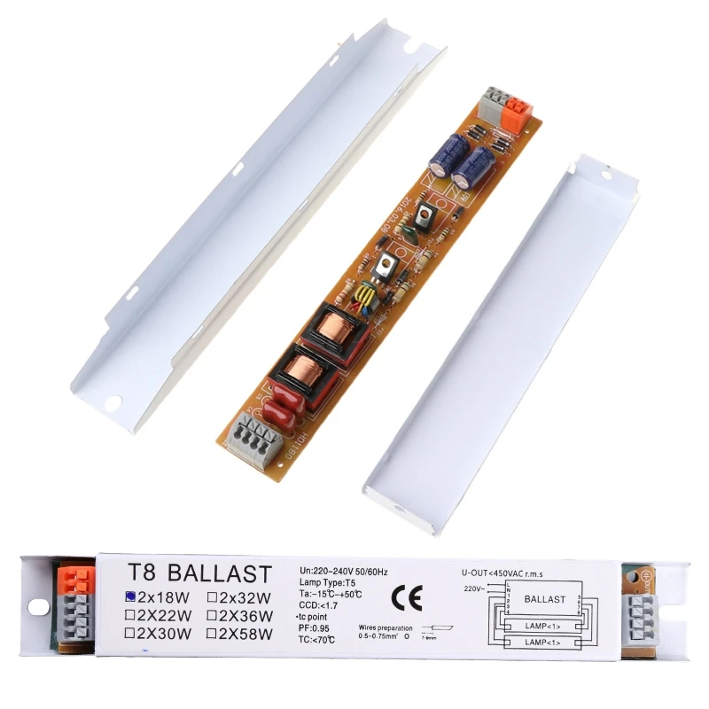 T8 2x18/30/58W Compact Electronic Ballast Instant Tube Desk Lights Fluorescent Ballasts for Home Office Supplies 