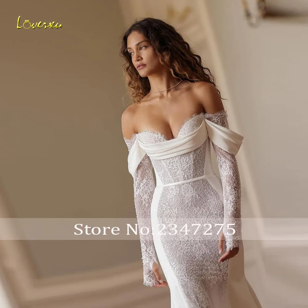 러브슈 인어공주 섹시 웨딩드레스 여성용 오프숄더 베스티도 데 노비아 레이스 자수 클래식 맞춤 제작 신부 드레스