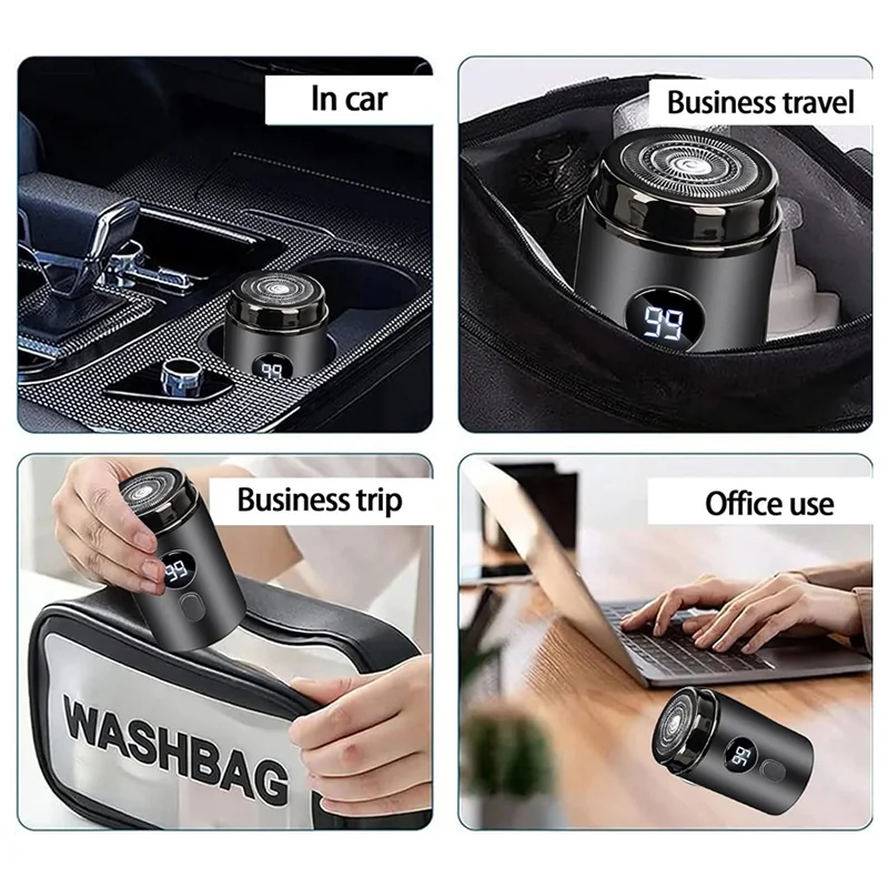 Men Electric Mini Shaver Rechargeable Type-c Charging Car Portable Shaver Led Digital Display Men Women Home Razor 2025 image 3