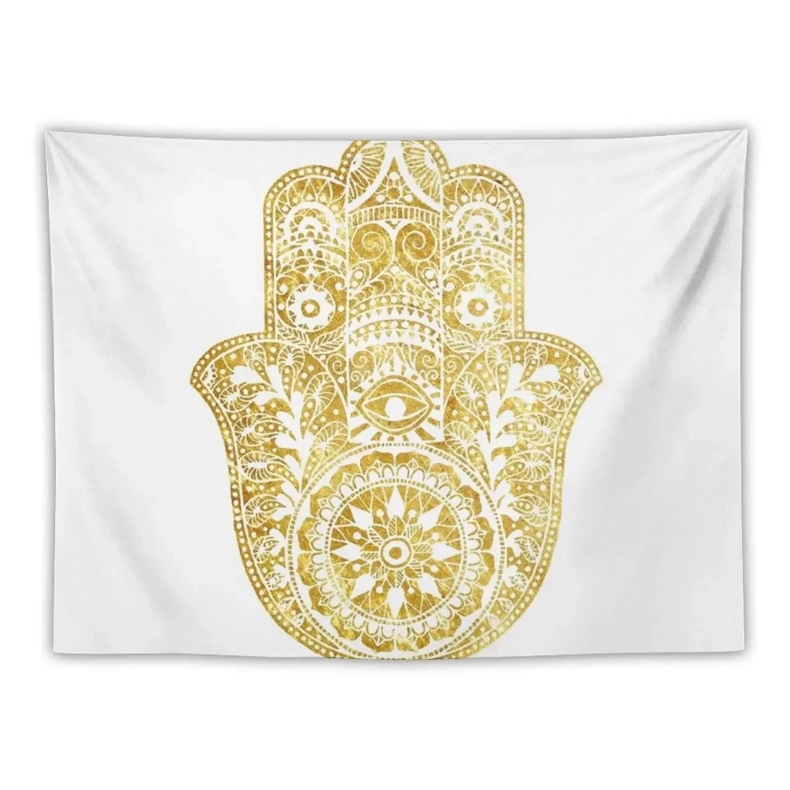 White Gold Hamsa Hand Tapestry Room Decoration Accessories Decorations For Your Bedroom Tapestry