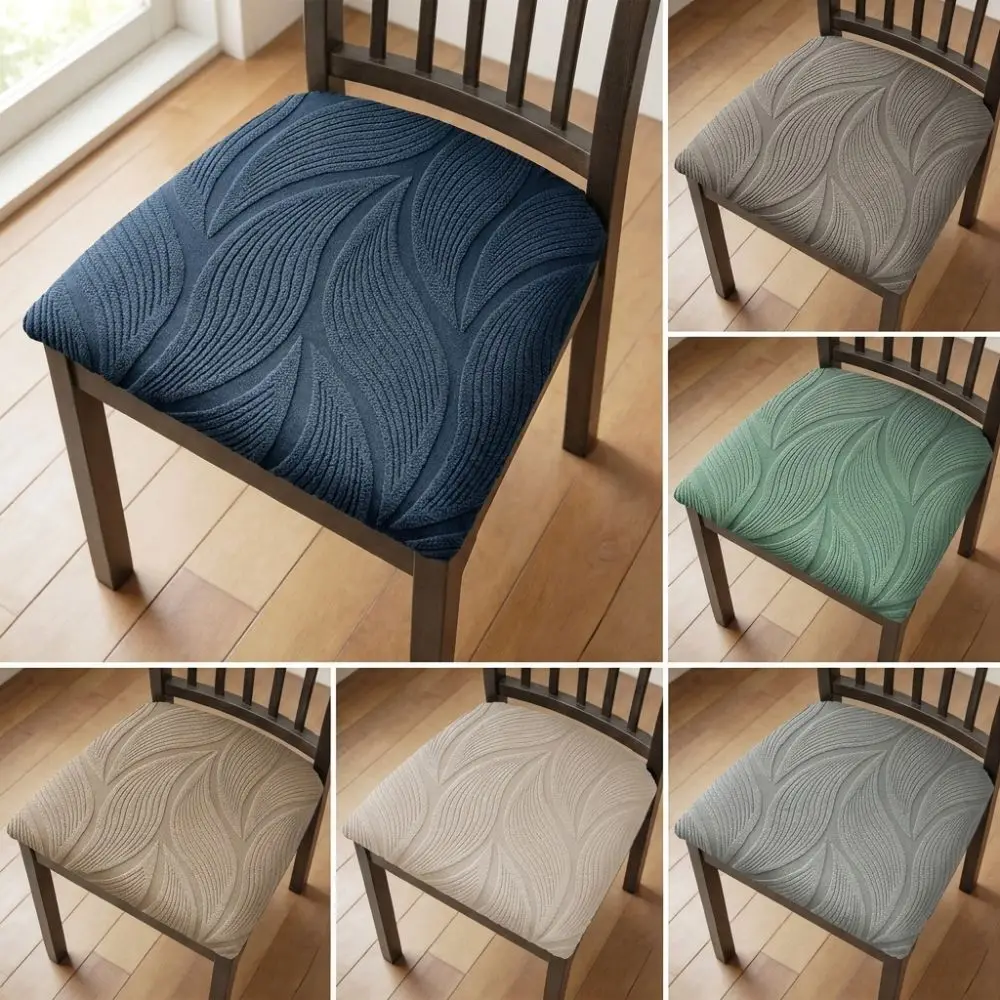 Universal Solid Color Stretch Chair Seat Cover Anti-Slip Elastic Dining Chair Protector Dust-Proof Chair Slipcover Office
